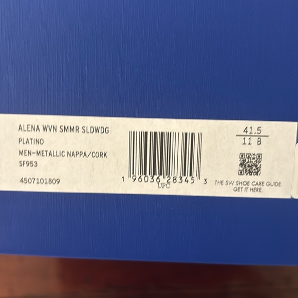 Woven summer slide wedge. Metallic silver - Picture 4 of 4